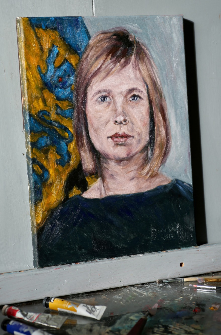Kersti Kaljulaid. Oil on canvas. Tauno Erik
